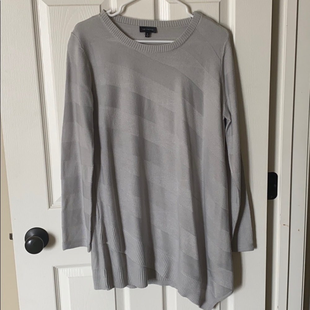 Light gray asymmetrical sweater